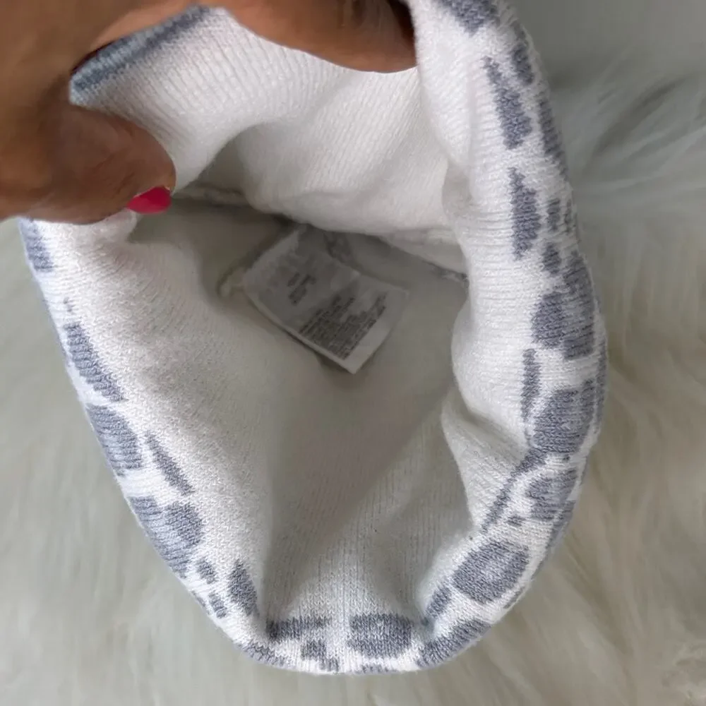 Nike Kids Leopard Print Beanie with Pom-Pom